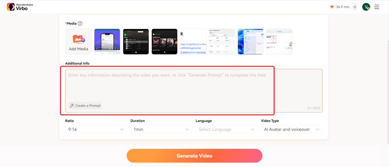 Customize Video Info on Virbo